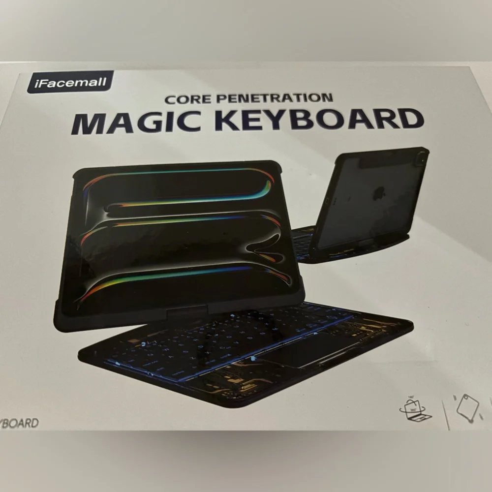 iFacemall Black Magic Floating Keyboard for iPad Air 11M2. 360 Rotation. NEW